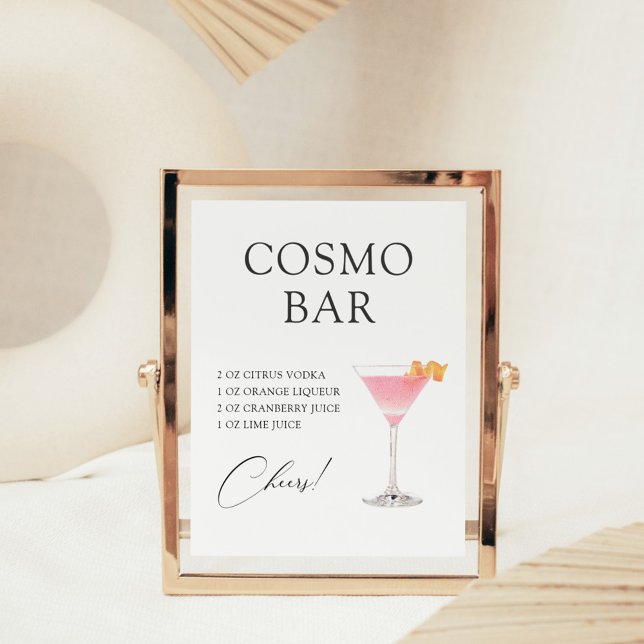 Poster Recette de cocktail Cosmo Bar (Créateur téléchargé)