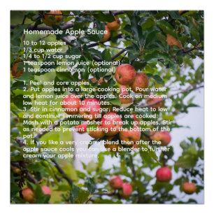 Poster Recette de sauce pomme