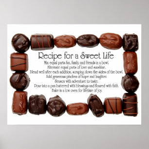 Poster Recette d'un cadre doux de sucrerie de la vie
