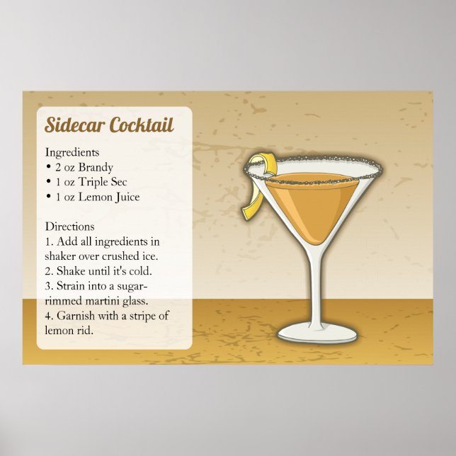 Poster Recette Sidecar (Devant)