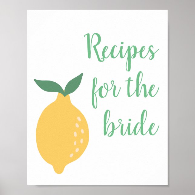 Poster Recettes pour la mariée Lemon Fête des mariées à t (Devant)