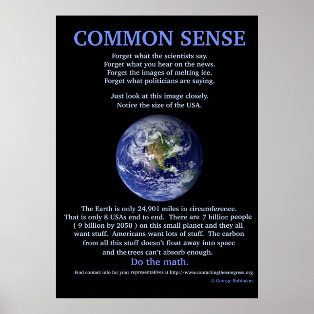 Poster Réchauffement climatique 28 po x 20 po, papier d'a (Devant)