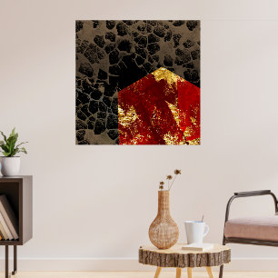 Poster Réchauffement climatique - Maison en feu - Abstrai