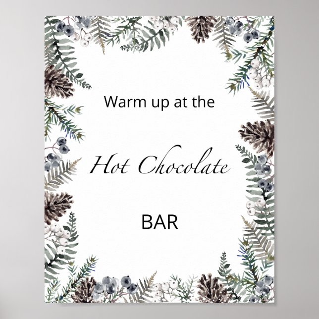 Poster Réchauffez-vous à la barre de chocolat chaud Poste (Devant)
