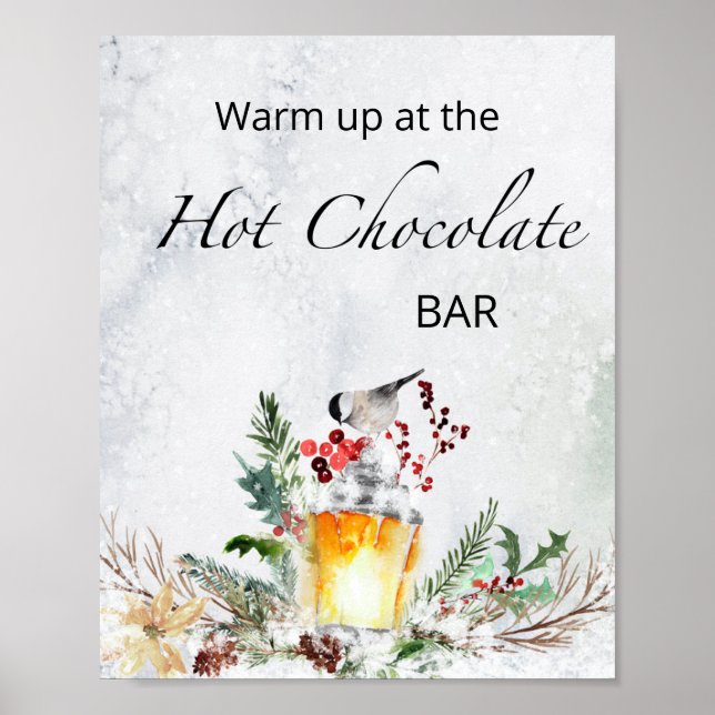 Poster Réchauffez-vous au chocolat chaud bar (Devant)