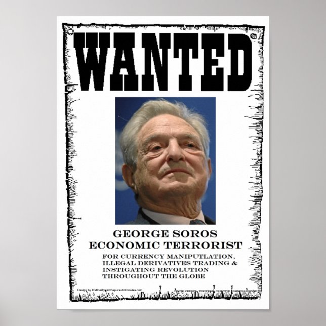 Poster Recherché de George Soros pour le terrorism (Devant)