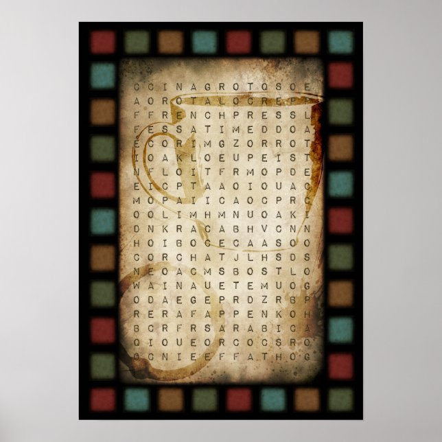Poster recherche de mot café (Devant)