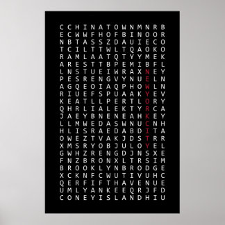 Poster Recherche de mots à New York