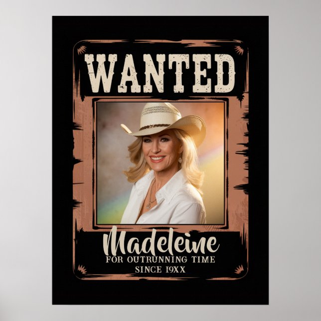 Poster Recherché Old Wild West Rustic Anniversaire Bienve (Devant)