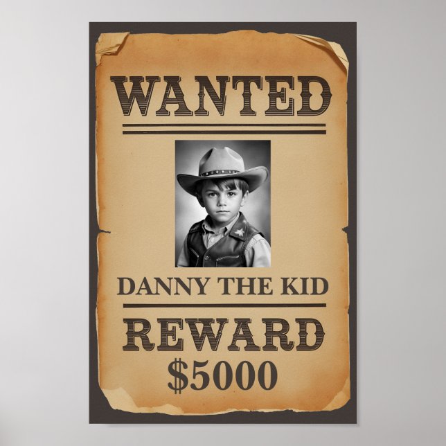 Poster Recherché - Personalisé Wild West Cowboy (Devant)