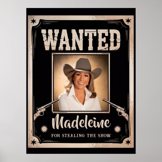 Poster Recherche Photo Anniversaire Far West Western Amus (Devant)