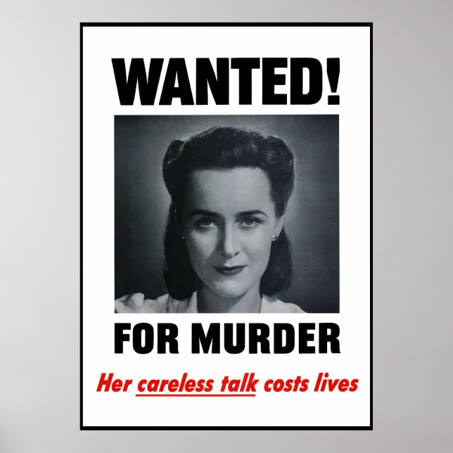 Poster Recherché Pour Meurtre — Bordure (Devant)