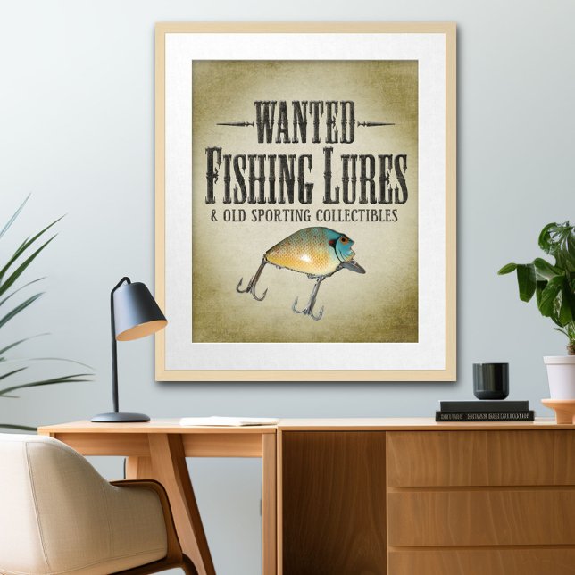 poster Recherché - vieux leurres de pêche et objet (Créateur téléchargé)
