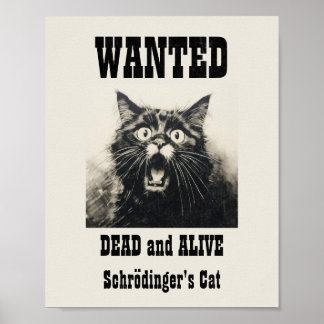 Poster Recherché Vintage amusant Schrödinger's Cat