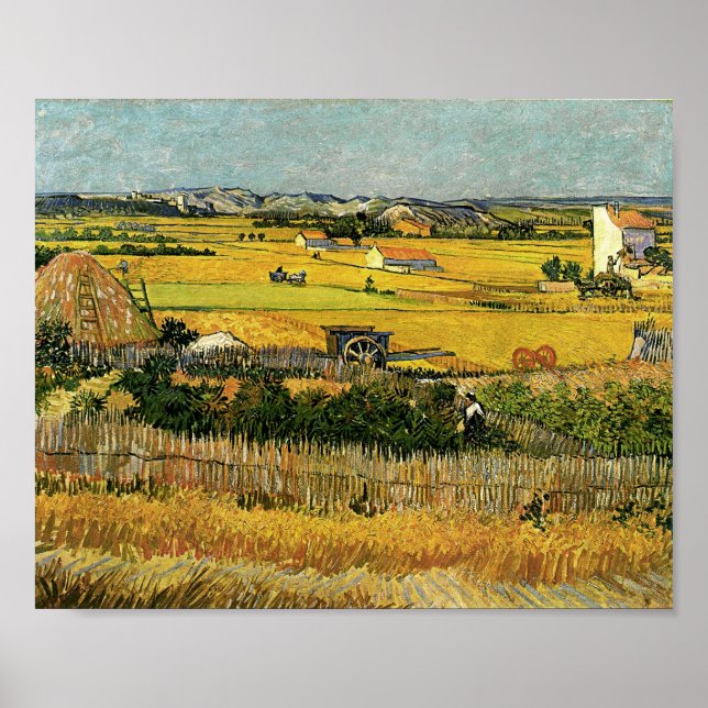 Poster Récolte à La Crau, Vincent Van Gogh (Devant)
