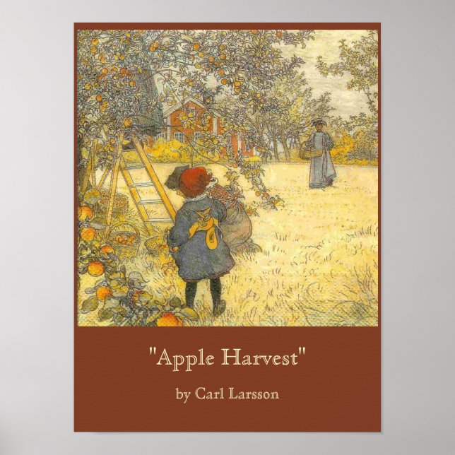 Poster Récolte d'Apple par Carl Larsson (Devant)