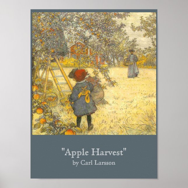 Poster Récolte d'Apple par Carl Larsson (Devant)