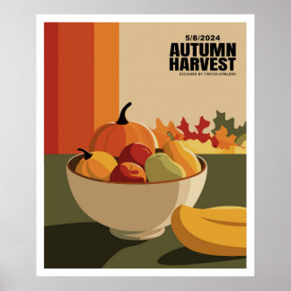 Poster Récolte d'automne - Fruits d'automne modernes et P