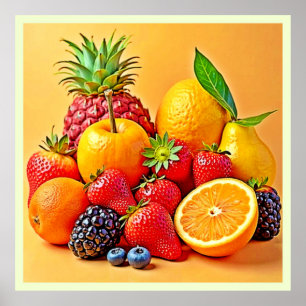 Poster Récolte de fruits frais et abondants : un design v