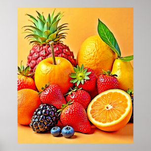 Poster Récolte de fruits vibrants : design Fresh Bounty
