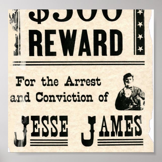 Poster Récompense pour Jesse James (Devant)