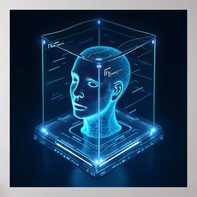 Poster "Reconnaissance faciale stimulée par l'IA (Devant)