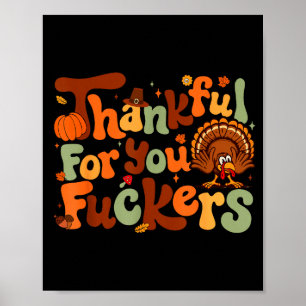 Poster Reconnaissant pour vous Forers Thanksgiving Joyeux