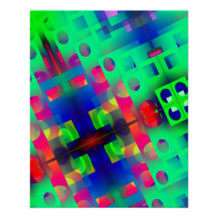 Poster rectangles colorés avec trou, enfoncés au centre