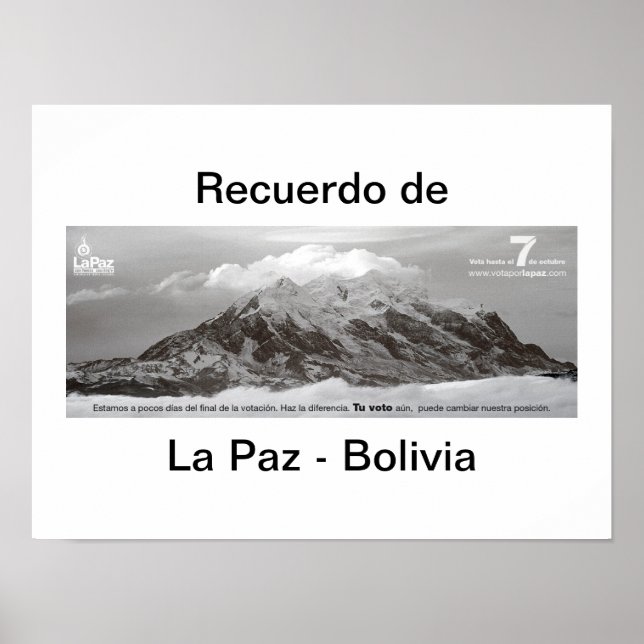 Poster recuerdo de Las Paz (Devant)