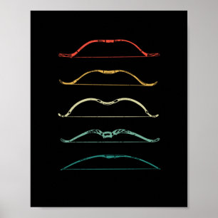 Poster Recurve bow hunting vintage archer