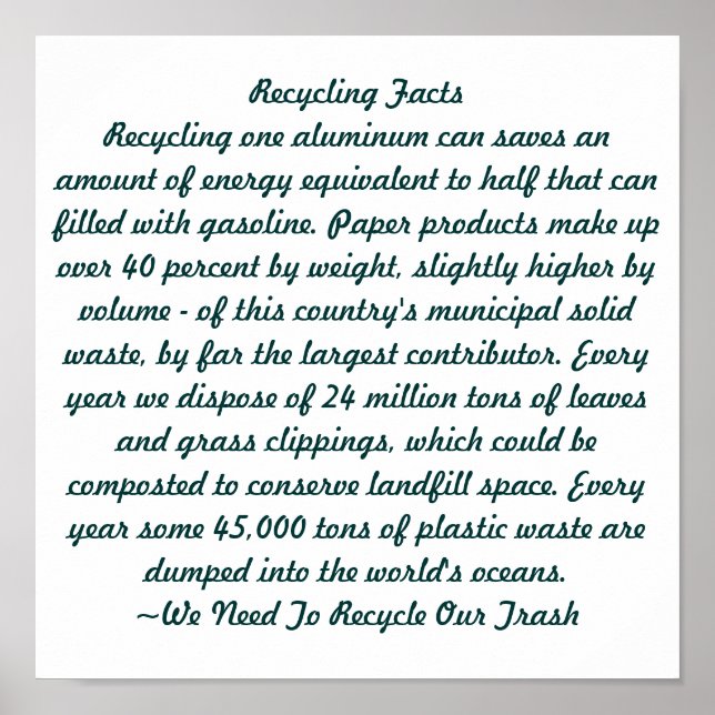 Poster Recyclage (Devant)