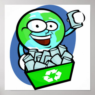 Poster Recyclage Animé de la terre