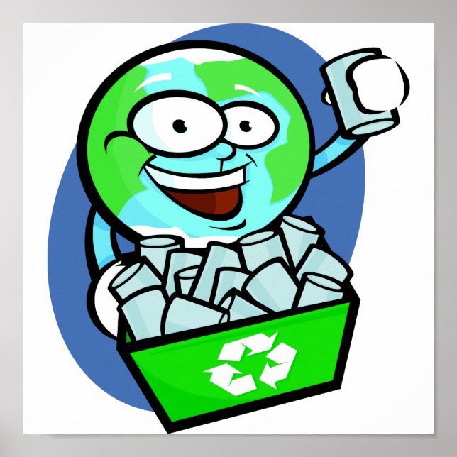 Poster Recyclage Animé de la terre (Devant)