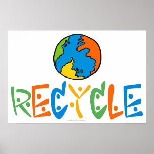 Poster Recyclage coloré
