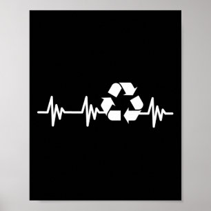 Poster Recyclage jour des terres Heartbeat Recyclage Pour
