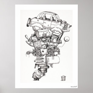 Poster Recycle (1970) vintage illustré