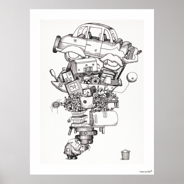 Poster Recycle (1970) vintage illustré (Devant)