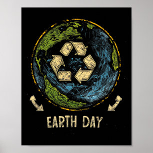 Poster Recycler Jour des terres Nature Planète Arbre de c