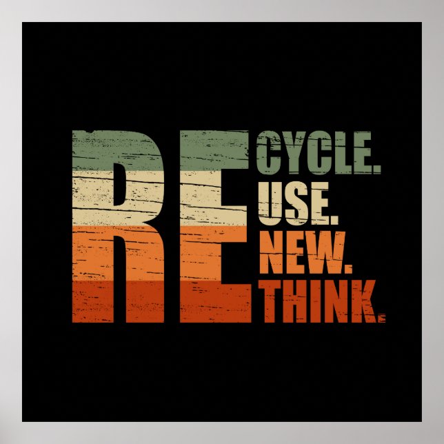 Poster Recycler réduire la réutilisation renouveler repen (Devant)