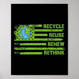 Poster Recycler réutiliser Renouveler l'environnement de