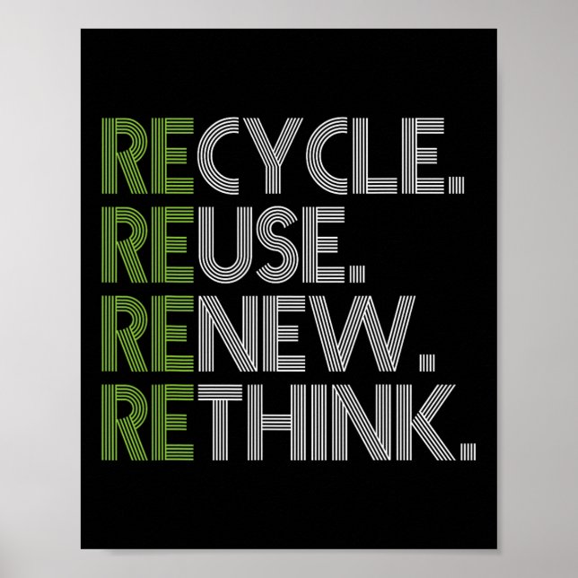 Poster Recycler Réutiliser Renouveler Repenser Crise De l (Devant)