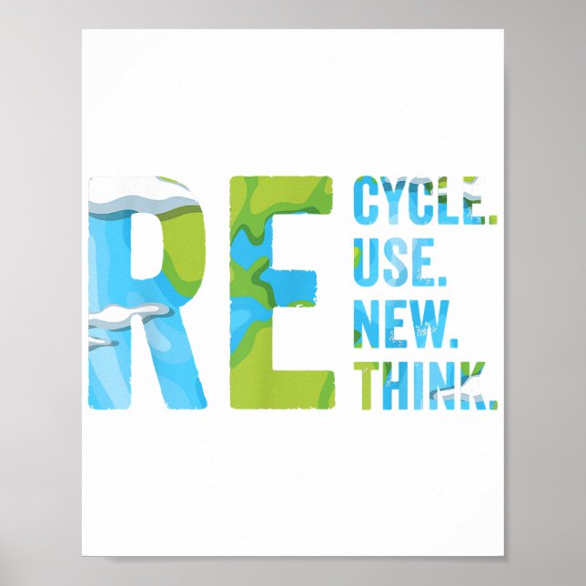 Poster Recycler Réutiliser Repenser Pour La Journée De La (Devant)