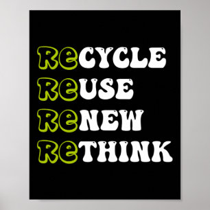Poster Recycler Réutiliser Réutiliser Repenser Pour Recyc