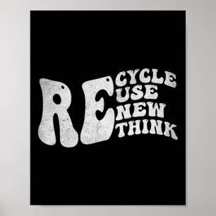 Poster Recycler Réutiliser Réutiliser Repenser Retro Jour