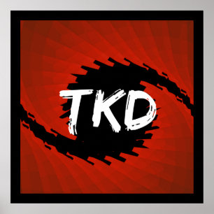 Poster Red and Black Taekwondo Hurricane