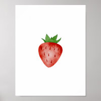 Red and Green Strawberry Summer Spring Fruit Poste