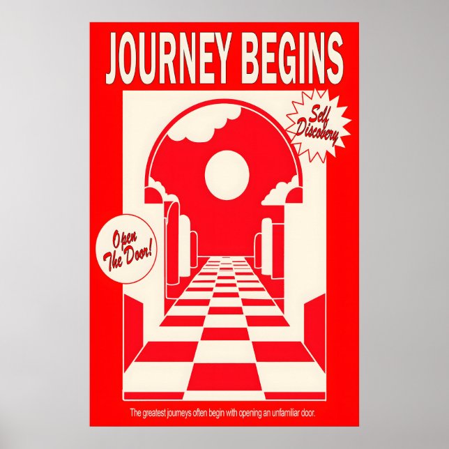 Poster Red Archway Art Print Journey Begins (Devant)