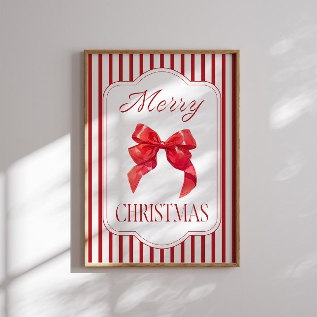 Poster Red Bow Joyeux Noël (Créateur téléchargé)