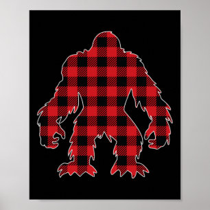 Poster Red Buffalo Plaid Bigfoot Matching Famille Christm