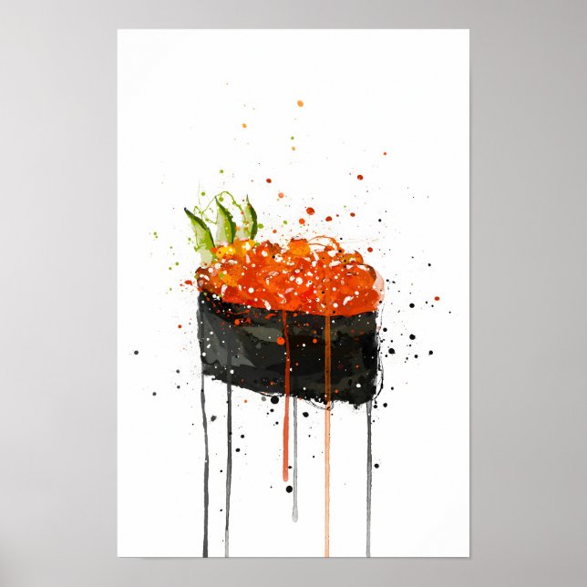 Poster Red Caviar Gunkan Sushi (Devant)